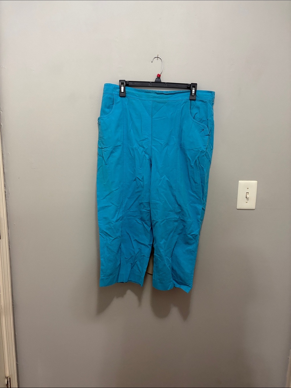 Alfred Dunner Teal Cotton Pants - Picture 5 of 9
